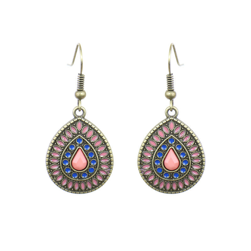 Women's Bohemian Exotic Water Drop Flower Earrings