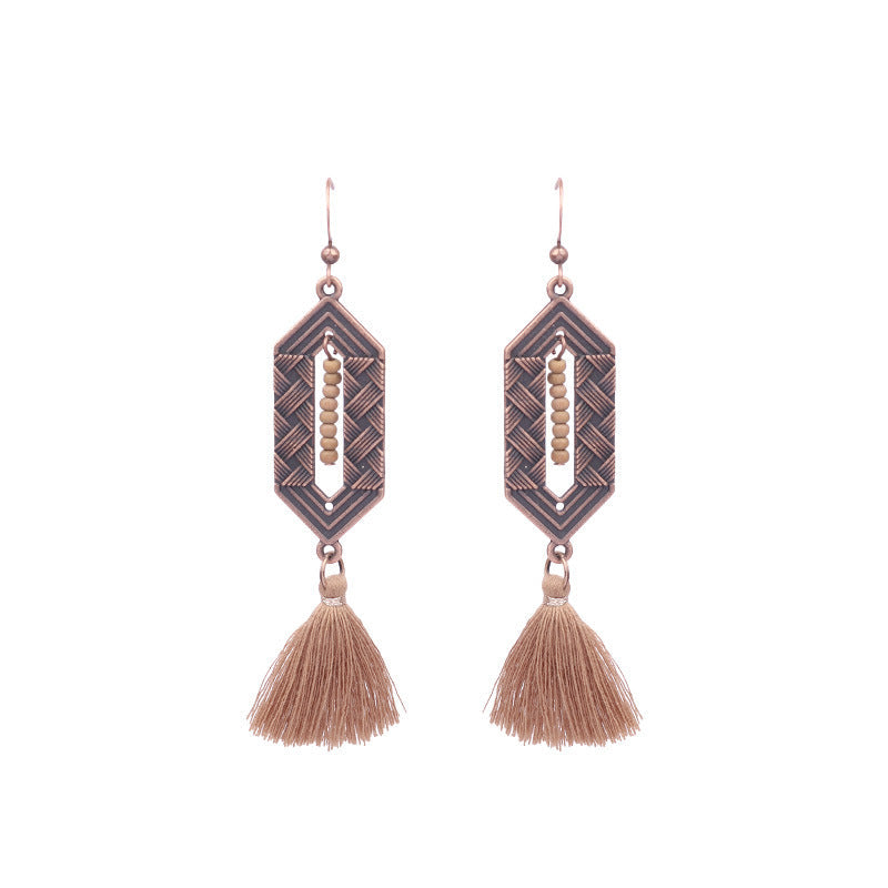 Women's Bohemian Ethnic Style Tassel Alloy Earrings